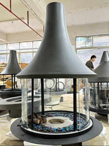 Cheminée suspendue de style moderne <span class=keywords><strong>Poêle</strong></span> à <span class=keywords><strong>bois</strong></span> au plafond avec installation autoportante Salon en acier au carbone - Product Image 5