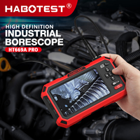 Caméra endoscopique industrielle HABOTEST HT669A PRO 1080P à double objectif, boroscope avec câble rigide de 3 m, 4000 mAh pour l'inspection de voitures, de canalisations et d'égouts