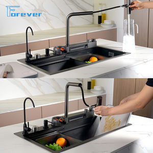 Évier de cuisine numérique intelligent Évier de cuisine à cascade en nid d'abeille biomimétique SUS304 nanomètre en acier inoxydable à cuvette unique - Product Image 5