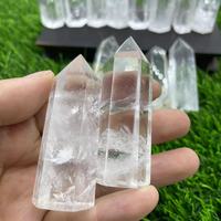 Natürlicher Klarer Quarz-Edelstein, Einseitig Terminierter Punkt, Geschnitzte Heilsteine, 5-6cm Größe, Wasserdichter Feng-Shui-Behälter, Individuell Anpassbar