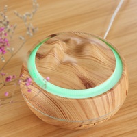 Diffuseur ultrasonique d'huiles essentielles à brume fraîche 400ml Diffuseurs d'aromathérapie à grain de bois foncé et humidificateurs d'air