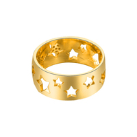 Bague en zircon avec étoile de personnalité, anneau ajouré, bijoux pour femmes, en or 18K, nouvelle collection 2022
