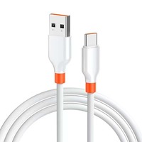 Câble de données en silicone souple TPU Type-C vers USB-A à charge rapide de 1 mètre avec transfert de données pour téléphone portable