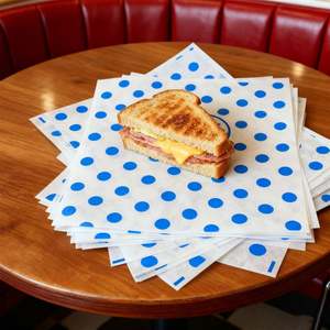 Papier ciré réutilisable anti-graisse pour emballage alimentaire, rouleaux de poulet, boulettes de riz, hamburgers, sandwichs, tapis de restaurant, conception de logo gratuite - Product Image 1