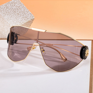 Lunettes <span class=keywords><strong>de</strong></span> <span class=keywords><strong>soleil</strong></span> KAJILA, tendance, <span class=keywords><strong>de</strong></span> marque, avec logo personnalisé, monture en métal surdimensionnée, protection UV400, pour femmes - Product Image 4