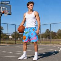 Shorts de basketball mi-longs décontractés pour hommes avec logo personnalisé, taille élastique, maille respirante, imprimé intégral écologique, séchage rapide