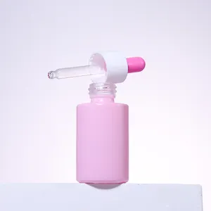 Frasco conta-gotas de vidro rosa 1oz, soro de óleo essencial personalizado, cilindro fosco de alta qualidade, 20ml, 30ml, 100ml