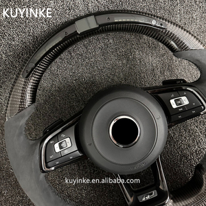 พวงมาลัยแอลอีดีคาร์บอนไฟเบอร์หนังสำหรับ Volkswagen <span class=keywords><strong>VK</strong></span> R-Line Bora Sagitar Magotan B6 7 8 6กอล์ฟ7 CC Passat POLO Tiguan - Product Image 6