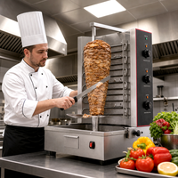 Grill à shawarma électrique rotatif commercial, avec réglage de la vitesse, 3 brûleurs, machine à kebab doner, équipement de cuisine pour restaurant