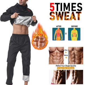 <span class=keywords><strong>Tuta</strong></span> Fitness con Cappuccio da Uomo in 100% Poliestere, Design Traspirante di Grandi Dimensioni per <span class=keywords><strong>Sauna</strong></span> all'Aperto, Yoga, Allenamento ed Esercizio Fisico, con Funzione Snellente - Product Image 3