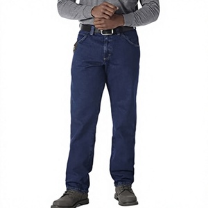 Jeans de Mezclilla para Hombre, Corte Recto, Cintura Media, Ajuste Regular, Algodón Tejido, Bordado Vintage, Azul Primavera - Product Image 3