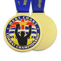 Médaille de boxe personnalisée en gros à prix avantageux de l'usine de médailles, collier de médaille de boxe personnalisé