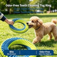 Jouet en corde pour chien en forme de 8, résistant aux morsures, pour le nettoyage des dents, jouet de traction pour animaux de compagnie, jouet à mâcher interactif durable pour chiens de taille moyenne à grande