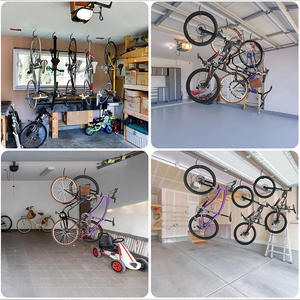 4-Pack Heavy Duty Bike Hook <span class=keywords><strong>Garage</strong></span> Ceiling Wall Mount Bicycle Storage No Drill Large Ceiling Hooks Rubber Coated Hanging Plant - Product Image 3