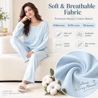 Fabricant de pyjamas personnalisés de haute qualité, pyjamas pour femmes en coton modal respirant, ensemble de vêtements de nuit