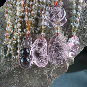 สร้อยคอพร้อมจี้คริสตัล,คุณภาพสูงสีช<span class=keywords><strong>ม</strong></span>พูเจ้าแม่<span class=keywords><strong>กวน</strong></span><span class=keywords><strong>อิ</strong></span><span class=keywords><strong>ม</strong></span>และใบไ<span class=keywords><strong>ม</strong></span>้จั๊กจั่นสำหรับผู้หญิง - Product Image 5