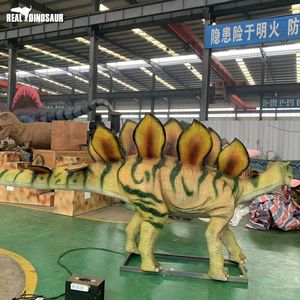 Escultura de Dinosaurio <span class=keywords><strong>Estegosaurio</strong></span> Animatrónico de Metal de Tamaño Real para Interiores, Simulación Mecánica - Product Image 6