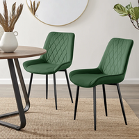 Chaises de salle à manger élégantes et robustes avec dossier incurvé rembourré et structure métallique OEM