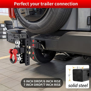 AMBITION Support de <span class=keywords><strong>boule</strong></span> <span class=keywords><strong>d</strong></span>'<span class=keywords><strong>attelage</strong></span> de remorque réglable avec goupille de verrouillage Manille de remorquage rotative Double <span class=keywords><strong>boule</strong></span> avec manille - Product Image 2