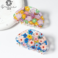 Pince à Cheveux Florale Transparente Douce en Gros d'Usine, Personnalisable avec Logo, pour Chignons et Coiffures Rétro, Accessoire Capillaire pour Femme