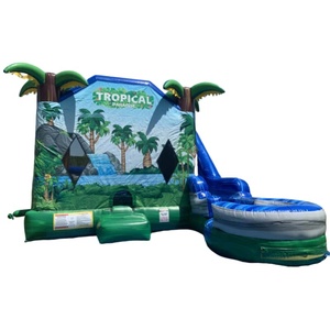 บ้านเด้งพีวีซีเป่าลมสำหรับกลางแจ้งในร่มบ้านเด้งพร้อมสไลเดอร์น้ำ - Product Image 4