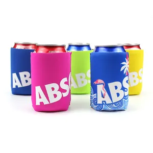 Neon custom stubby holder with logo Neoprene Can Coolers for 12oz beer Can