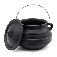 Bouilloire en fonte à fond plat pour l'extérieur Chaudron pré-assaisonné Pommes de terre Chili Pot 0.5/1.0/1.5/2.0 Gallon