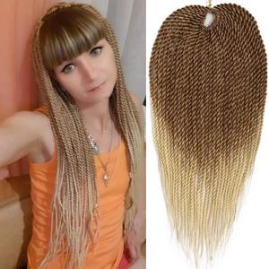 Tresses au crochet style torsades sénégalaises de 22 pouces, blond ombré, petites torsades <span class=keywords><strong>Havana</strong></span> au crochet pour femmes noires, 12 mèches/paquet - Product Image 1