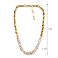Nouvelle Collection 2026 : Collier Unisexe Plaqué Or Rhodié avec Chaîne Cubaine Vintage et Strass en Cristal Diamanté