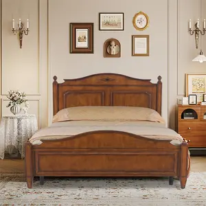 Meubles sur mesure Chambre à coucher de style européen américain Lit en bois haut de gamme