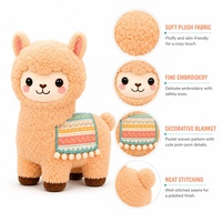 Peluche personnalisée en alpaga pêche, jouet en peluche doux et bouclé en forme de lama avec couverture décorative, cadeau pour enfants, usine OEM ODM
