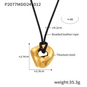 Tendances 2025 – Collier Corde Moderne Unique en Acier Inoxydable 316L Anti-ternissement avec Pendentif Paillette en Or Véritable 18 carats pour Femme - Product Image 6