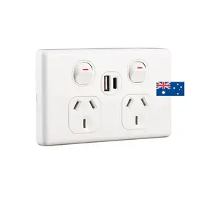 CLIPOL 4.2A Double pole Australian double wall socket Type A+C usb power point SAA approved for AU market