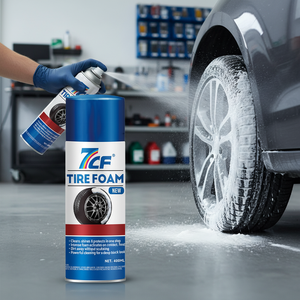 7CF nouveau produit d'entretien des pneus de voiture vente en gros produits automobiles nettoyeur de mousse de pneus - Product Image 1