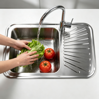 Évier encastré moderne en acier inoxydable SUS 304, grand évier double cuve pour cuisine, style ferme, à poser sous plan, petit évier de présentation