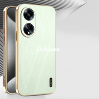 Funda de teléfono lisa de piel de seda dorada resistente a impactos de diseño único Lichicase para OPPO F23 A1 carcasa de teléfono personalizada