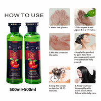 Pewarna Rambut Cuka Buah 500ml*2 Tekstur Transparan Tanpa Berantakan Bebas Amonia Hitam Permanen Herbal