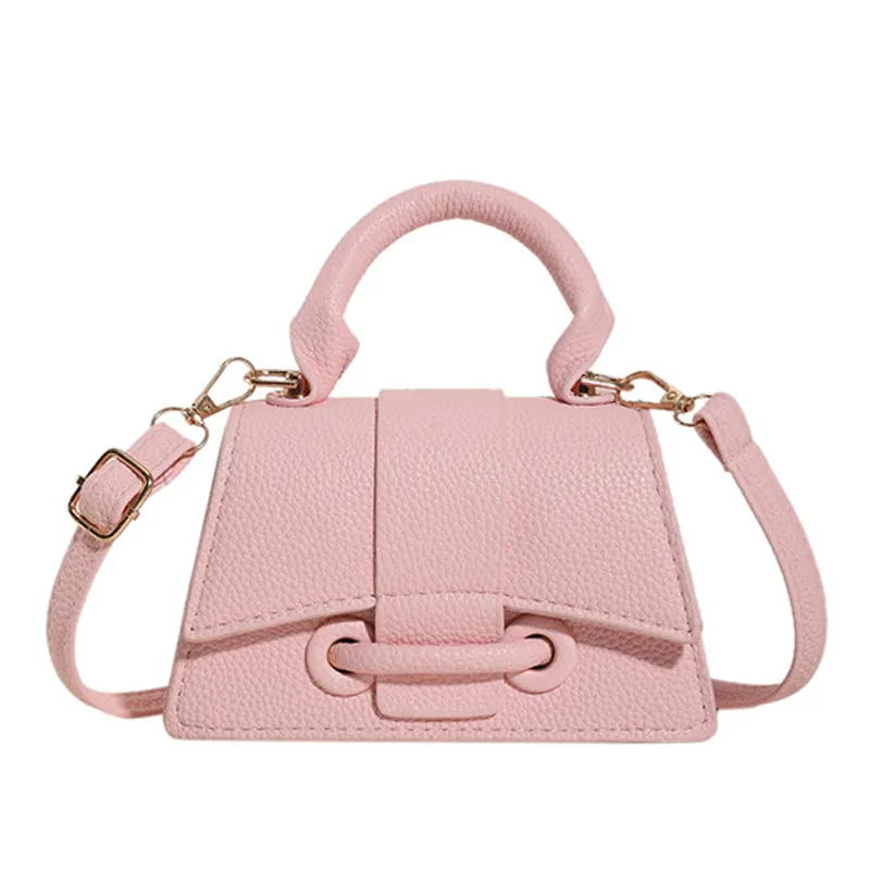 HR569-Sacs à main en cuir PU pour femmes, sac à bandoulière, couleur unie, petit carré, à la mode