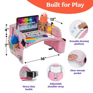 Échantillon gratuit, usine BSCI, sac de rangement pliable pour collations pour tout-petits, organisateur de siège auto pour enfants, plateau d'activités pour enfants, plateau de voyage pour enfants - Product Image 4