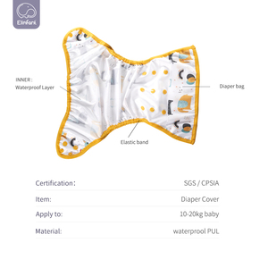 Elinfant Couvre-couche en tissu imperméable imprimé taille XL réglable pour grands bébés 10-20kg - Product Image 3