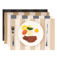 STARUNK Mantel Individual de vinilo a rayas al por mayor, Mantel Individual antideslizante resistente al calor, manteles individuales tejidos de PVC lavables para mesa de comedor
