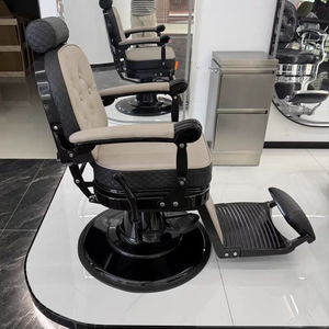 Fauteuil de Barbier Moderne en Cuir pour Hommes – Idéal pour les Coupes <span class=keywords><strong>Pompadour</strong></span> et Fade – Inclinable avec Rotation à 360° et Pompe Hydraulique – Pour Salons de Coiffure et Barbiers - Product Image 5