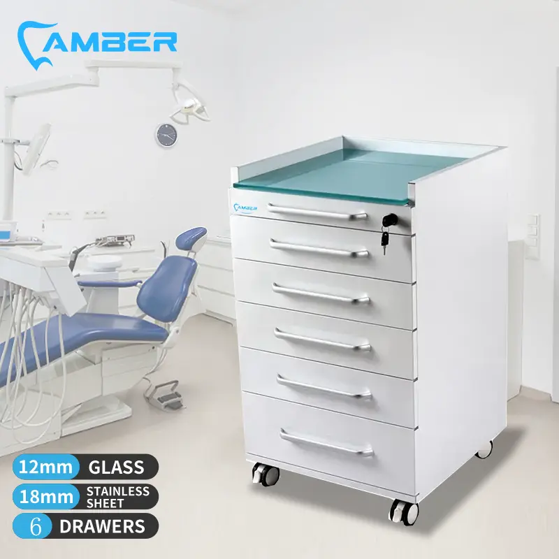 Nova moda Dental Mobile Cabinet móveis com 5 gavetas