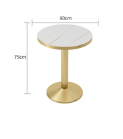 Taille et couleur personnalisées modernes haut de gamme Table de pied en métal doré en pierre frittée mate rectangulaire carrée ronde pour restau de café