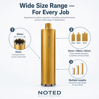 Foret diamanté OEM pour béton armé, maçonnerie, segments soudés au laser, foret de perçage humide, filetage 1-1/4 pouce