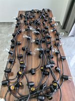 Guirlande lumineuse connectable étanche IP65, douille fixe E27/E26, intérieur/extérieur, LED, dimmable, CRI élevé 90, 50 000 h de durée de vie