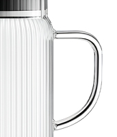 Carafe à eau en verre borosilicate haute résistance, grande capacité, design classique, écologique, avec couvercle