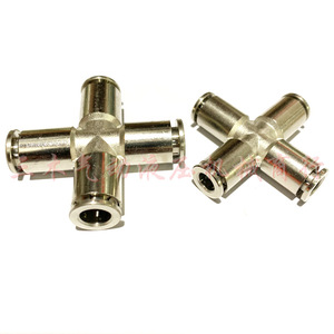 Raccord rapide pneumatique en acier inoxydable, croisé à 4 voies, pour tuyau d'air PZA 4 PZA 6 PZA 8 - Product Image 2