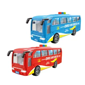 1:32比例摩擦玩具巴士音乐和灯光功能塑料儿童电动巴士