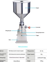 Machine de remplissage manuelle de liquides, remplisseur quantitatif à piston manuel, précision de 1 %, portable, en acier inoxydable 304, pour aliments et miel